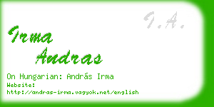 irma andras business card